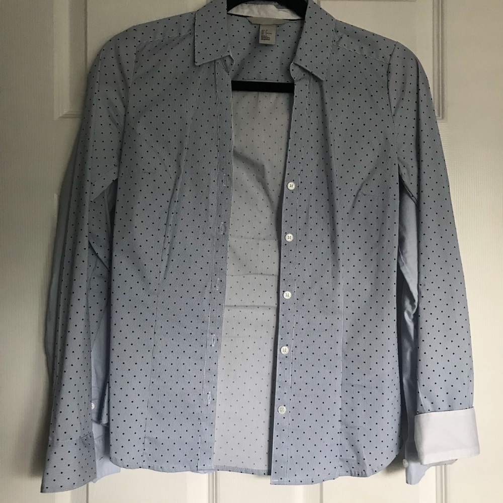 Polka dot button down shirt